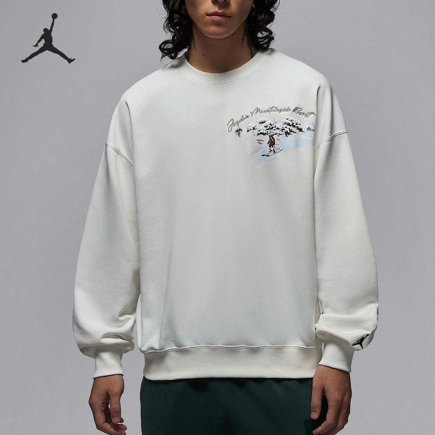Nike/耐克正品JORDAN男士日常运动印花圆领休闲卫衣IM6318-133