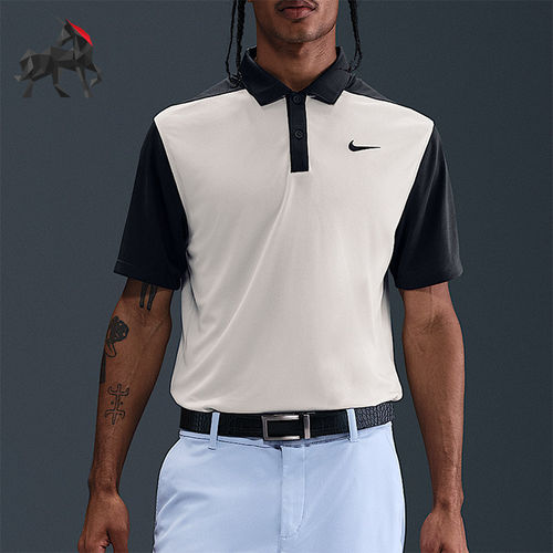 Nike/耐克正品Dri-FIT男士休闲拼接透气运动针织POLO衫HM5638-104