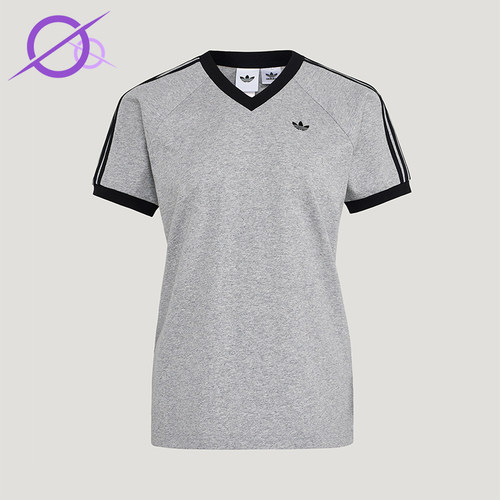 Adidas/阿迪达斯正品三叶草VNECKT-SHIRT新款女经典短袖T恤KU4771