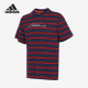 阿迪达斯正品 圆领短袖 运动透气新款 条纹时尚 T恤IR5829 男士 Adidas
