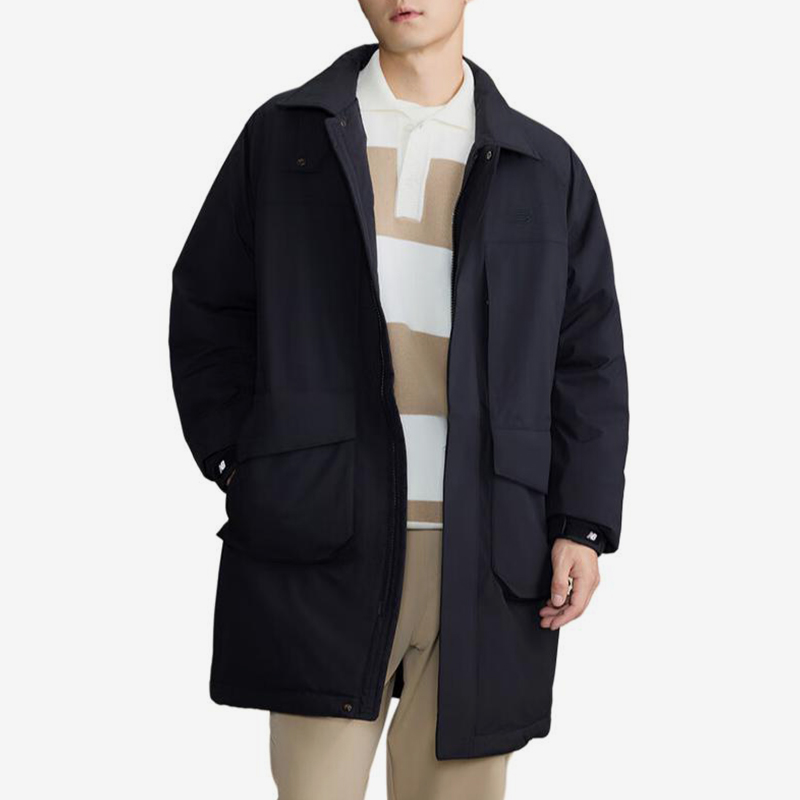 New Balance/NB正品2025新款男子中长款翻领羽绒服NPE41361-BK