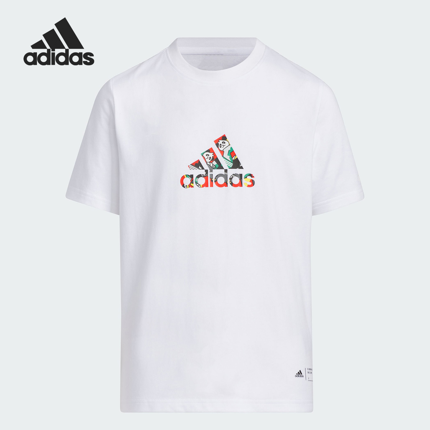 Adidas/阿迪达斯正品2023夏季大小童印花运动短袖T恤IN7020