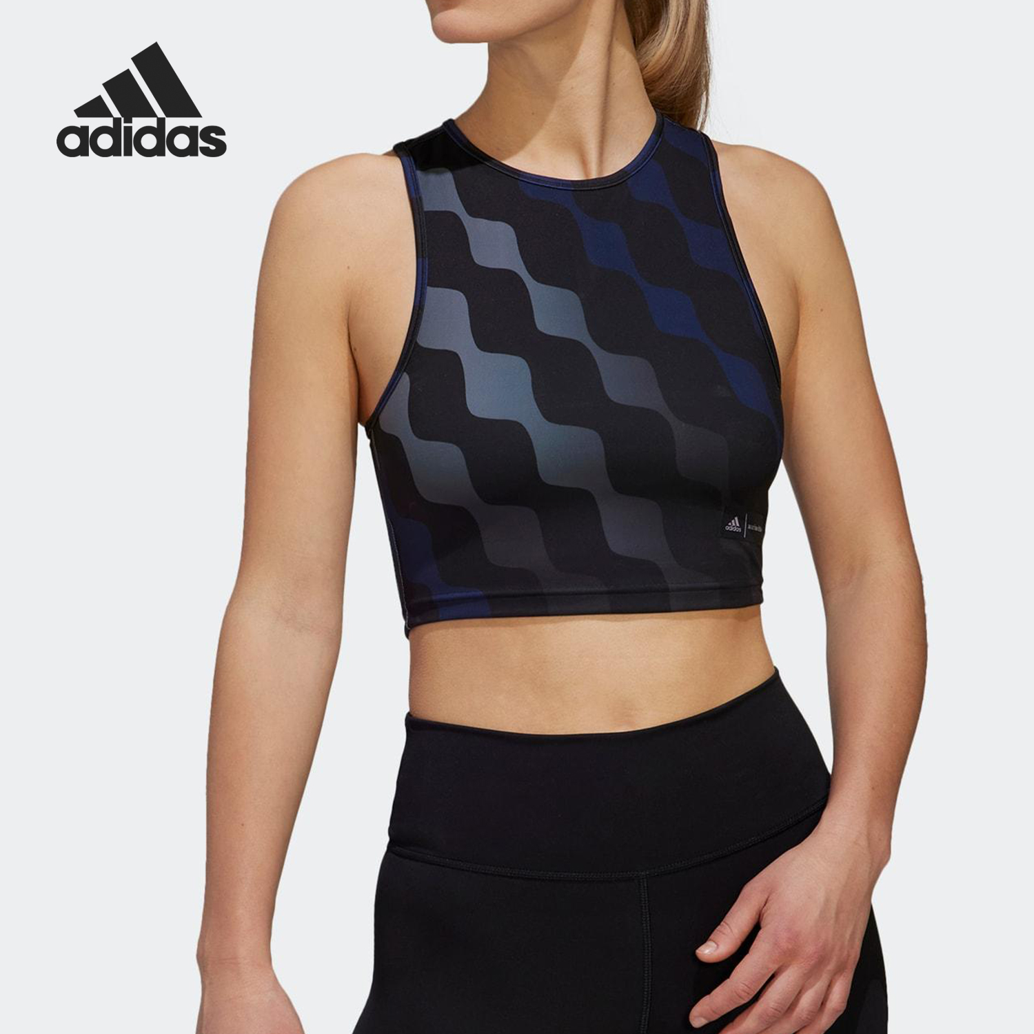 Adidas/阿迪达斯正品Marimekko女士透气运动波纹背心HH8734
