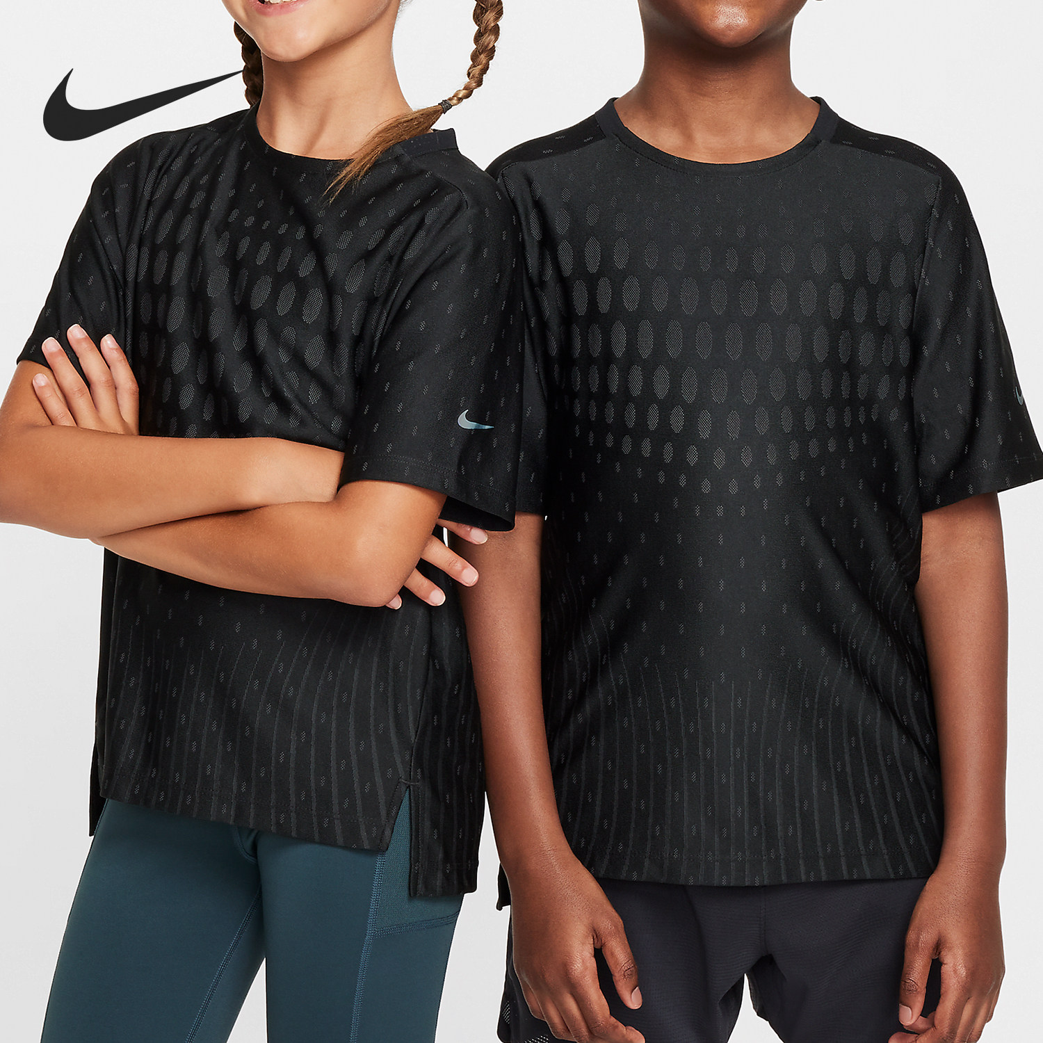 Nike/耐克正品当季新款大童透气户外反光训练T恤FJ6815-010