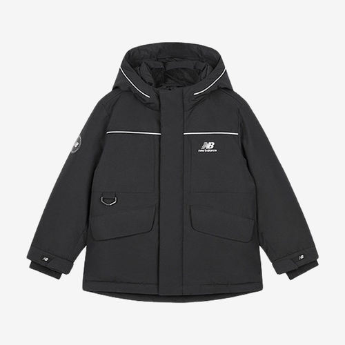 New Balance新百伦正品儿童拉链连帽长袖加厚羽绒服7PD4E063-BK