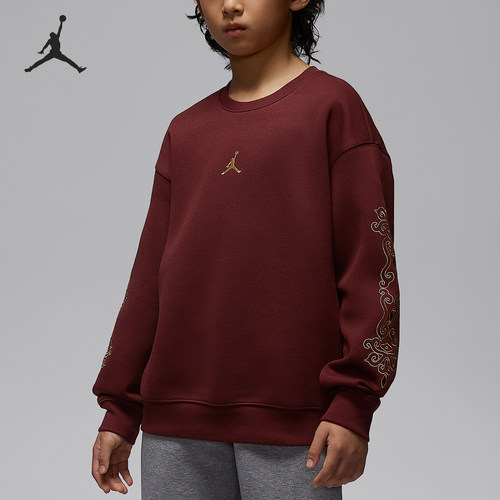 Nike/耐克正品JORDAN大童套头针织圆领休闲刺绣卫衣IR8375-644
