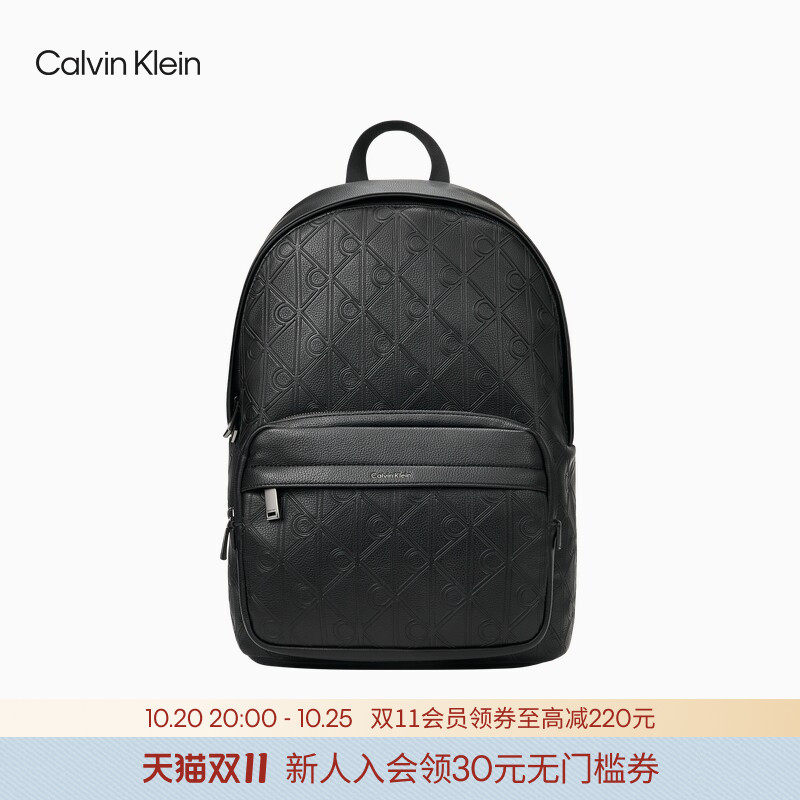 【经典老花】CK Jeans26早秋新款男士休闲字母大容量双肩包