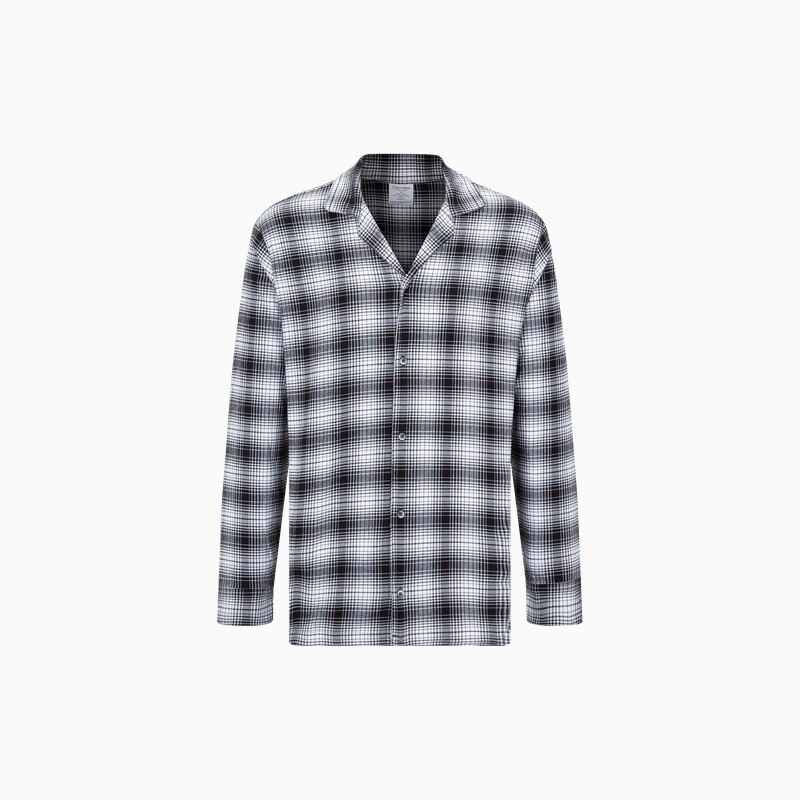 CK 속옷 가을 겨울 남성 패션 격자 무늬 플란넬 버튼 옷깃 편안한 홈 긴팔 잠옷 NM2202