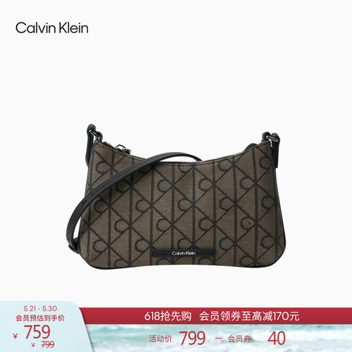 CK女士老花提花满印单肩斜挎包