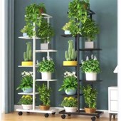 花架子阳台客厅落地式 铁艺室内家用置物架多层花盆绿萝植物摆放架