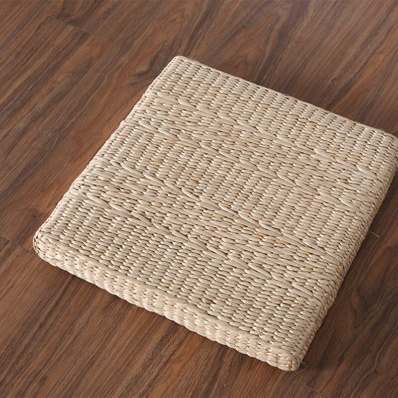 传统工艺手工蒲草k编织加厚方形汽车坐垫榻榻米坐垫椅子垫子打坐