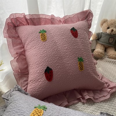 外贸韩式客厅沙i发抱枕靠垫纯棉布样板间床头靠背靠枕抱枕套含芯