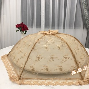 蕾丝餐桌罩食物食品碗菜M伞 可折叠饭菜罩 防蝇罩子饭桌菜盖 包邮