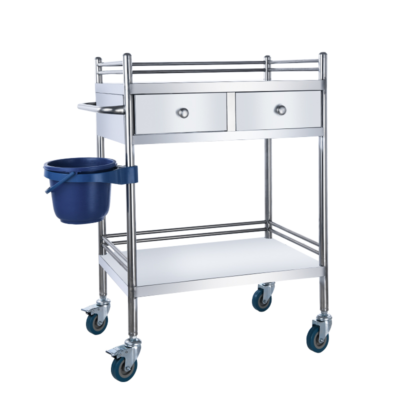 加厚不锈钢治疗车医用小推车x置物架手术口腔医疗器械工具美容推