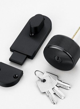 公共卫生间隔断五金配件黑色带钥匙门锁枪灰色厕所插销Z锁金色锁