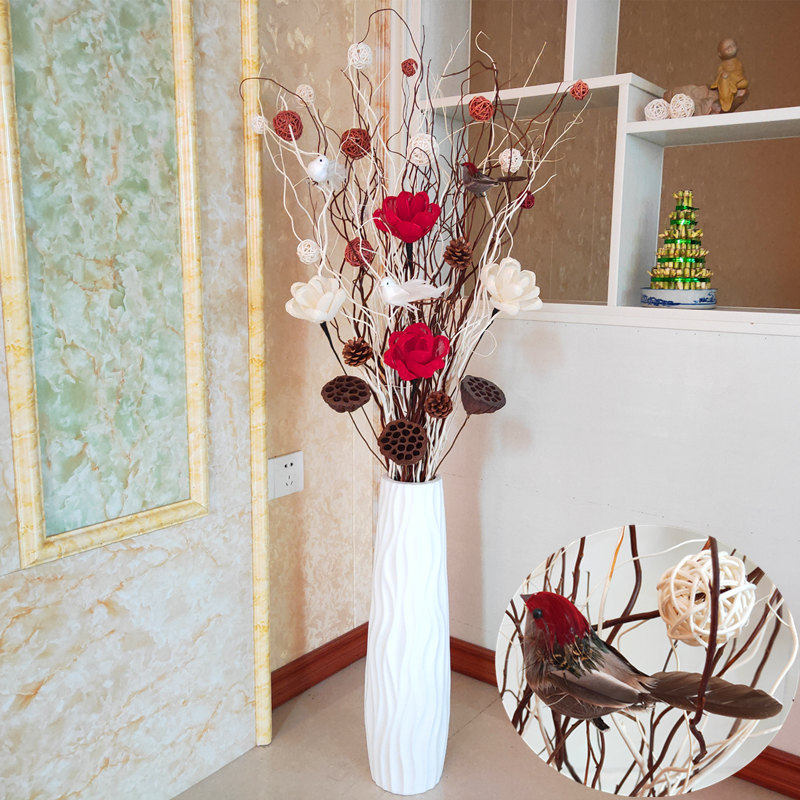 龙柳干枝树枝装饰干花客厅摆件落地假花隔断O橱窗插花新房摆设花
