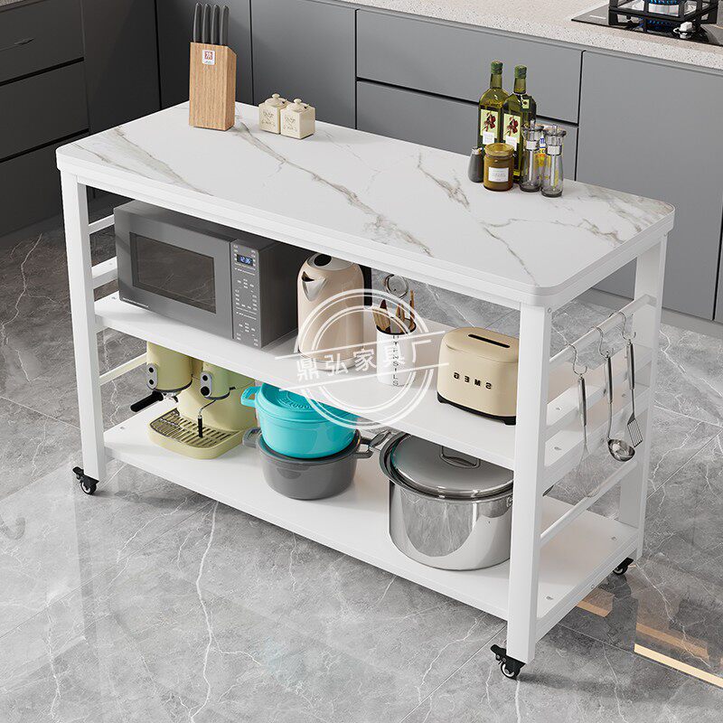 厨房岩板置物架切菜桌落地多层可移动操作台微波炉U烤箱储物架带