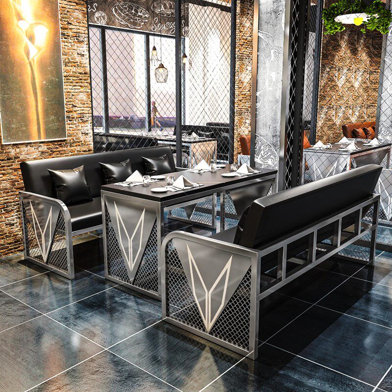 商用酒吧桌椅组合工业风入户清吧烧D烤店餐吧西餐厅咖啡厅卡座沙