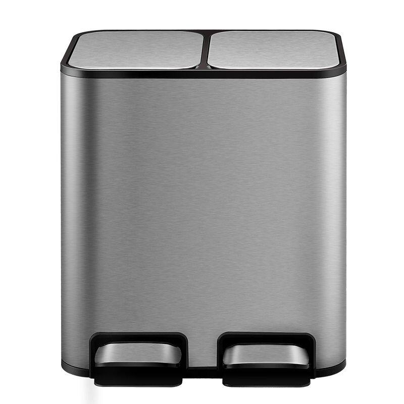 轻奢大容b量50L分类脚踏不锈钢垃圾桶客厅厨房银行商用双门筒