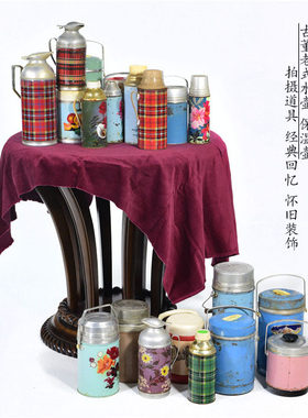 老物件老式保温h桶饭盒怀旧棒冰桶雪糕桶多层提盒装饰影视道具摆