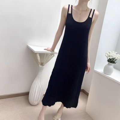 针织冰丝连衣裙女2024新