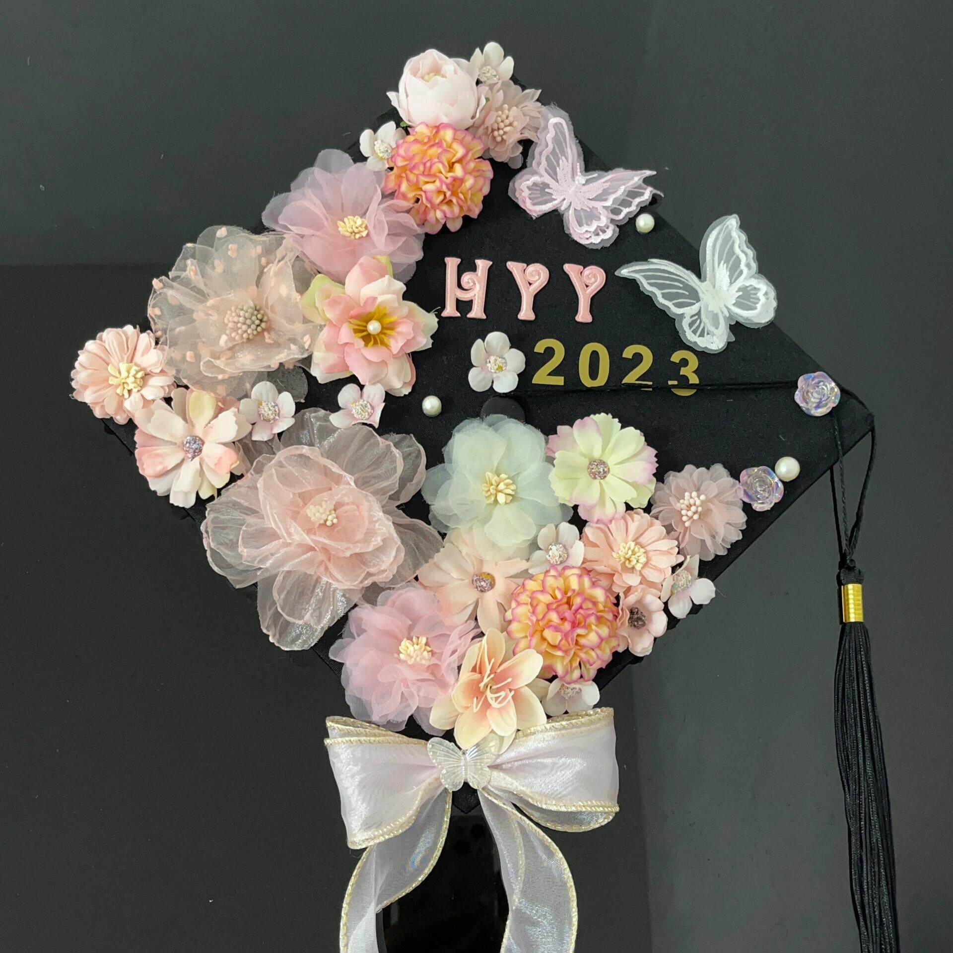 儿童博士帽学士帽中小学生毕业典礼学位帽子影楼簪花