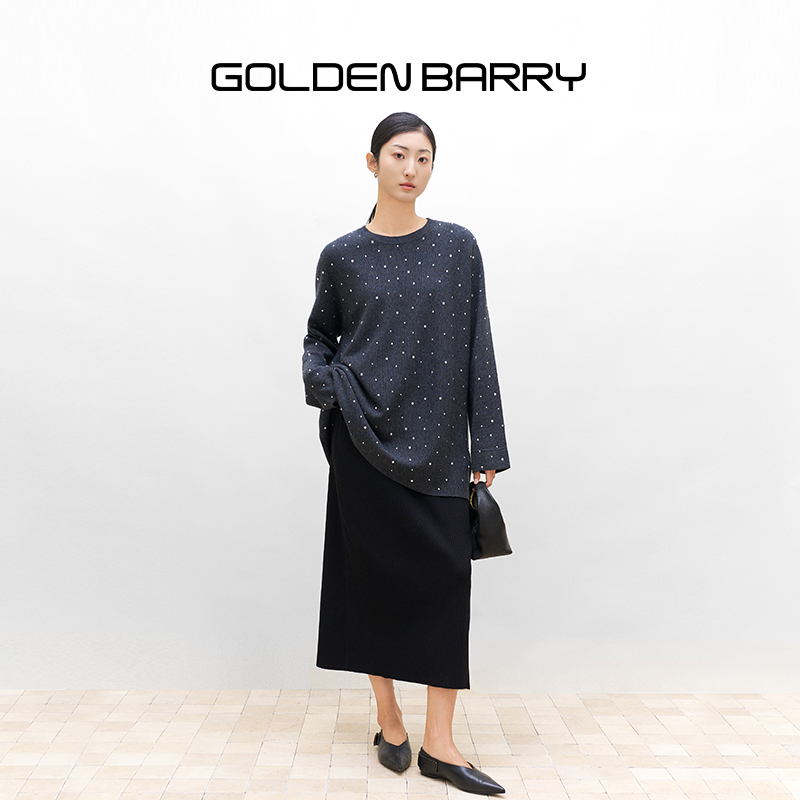 秋慵懒落肩廓形显瘦舒适毛衣