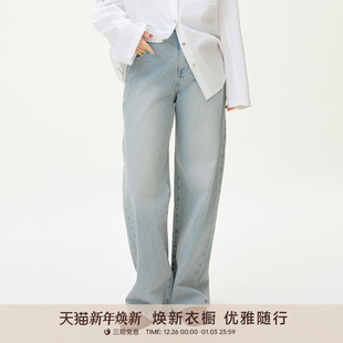 503168 复古蓝直筒100棉牛仔裤 GOLDEN BARRY2025年春秋新款