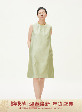 夏季美学25年春流动哲学刺绣马甲连衣裙307109