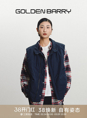 GOLDEN BARRY金和百瑞2025年冬男女同款休闲藏青羽绒马甲135041