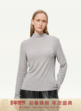 GOLDEN BARRY25秋经典基础百搭叠穿半高领天丝羊毛打底衫202502