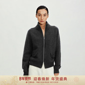 立领松弛拼接拉链开衫 241283 BARRY25冬新款 经典 活动 GOLDEN