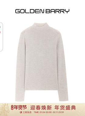 【100绵羊毛】GOLDEN BARRY25秋冬舒适百搭半高领针织毛衣241303