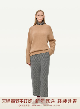 【100绵羊毛】GOLDEN BARRY25冬气质人字纹毛织休闲气球裤522012