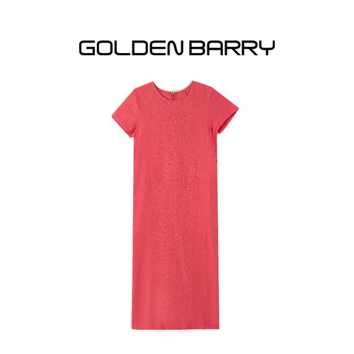 GOLDEN BARRY金和百瑞夏季舒适轻薄100亚麻纯色连衣裙女301259