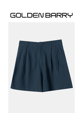 GOLDEN BARRY金和百瑞日常百搭简约休闲通勤清凉感亚麻短裤561093