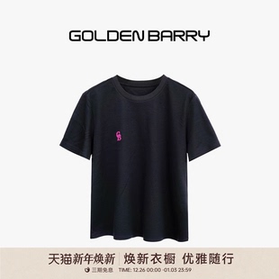 201884 休闲百搭潮酷简约刺绣T恤 GOLDEN BARRY金和百瑞夏季