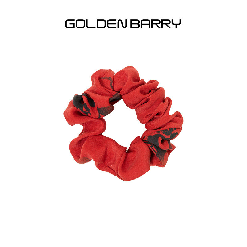 【100桑蚕丝】GOLDEN BARRY春夏复古缎面真丝头花发圈女635000