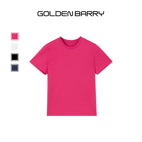 GOLDEN BARRY26夏新款休闲气质百搭100棉圆领T恤0801004
