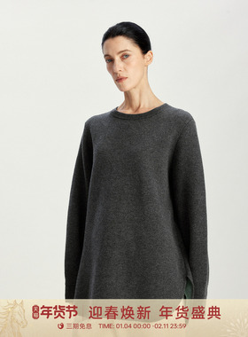【绵羊毛】GOLDEN BARRY25冬经典格雷系圆领宽松针织衫毛衣241242