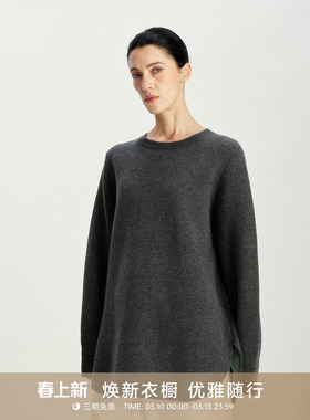 【绵羊毛】GOLDEN BARRY25冬经典格雷系圆领宽松针织衫毛衣241242