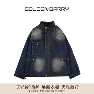 GOLDEN BARRY25秋冬牛仔狐狸毛内胆派克服150041