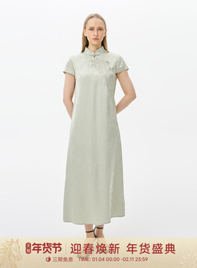 GOLDEN BARRY金和百瑞25夏复古气质新中式连衣裙旗袍裙女301310