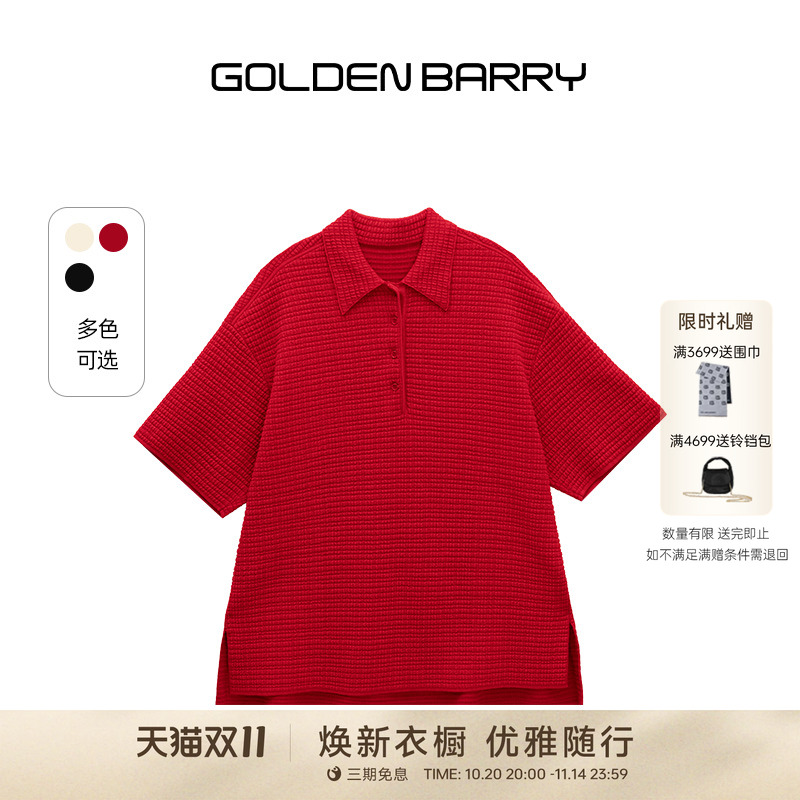 GOLDENBARRYPOLO针织衫短袖女