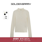 GOLDEN 241218 针织衫 BARRY金和百瑞2025年冬季 半拉链100羊毛修身