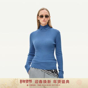 【活动】GOLDEN BARRY25冬极简百搭山羊绒POLO高领针织毛衣243121