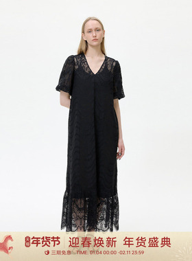 GOLDEN BARRY金和百瑞25夏优雅复古蕾丝古堡两件套连衣裙女301283