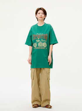 GOLDEN BARRY金和百瑞25夏美式复古机车100棉圆领短袖T恤女201896