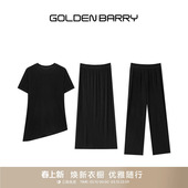 灵动开衩T恤 抖抖装 半裙 裤 GOLDEN 子醋酸三件套装 BARRY夏季