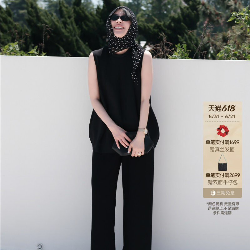GOLDEN BARRY26夏新款简约廓形高级感云朵泡芙无袖上衣0804003